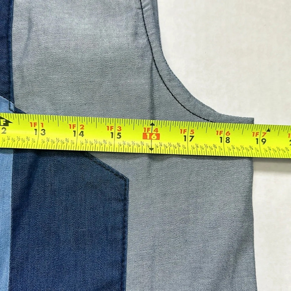 Asos Denim Chambray Patch Pocket Sleeveless Mini Dress Womens Size 6 - Picture 6 of 9